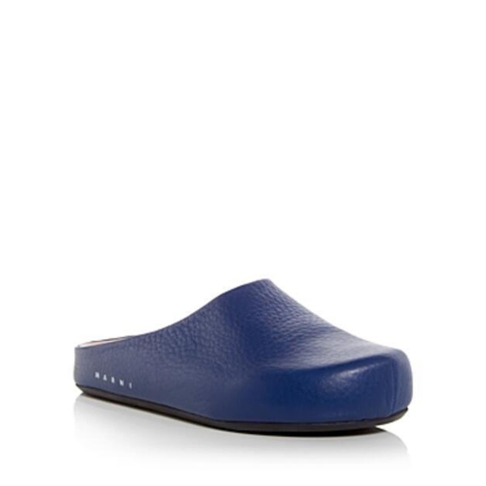 Marni Blue Leather Slip-On Mule